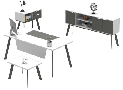 Mesa de café mesa baja mesa lateral oficina blanco gris