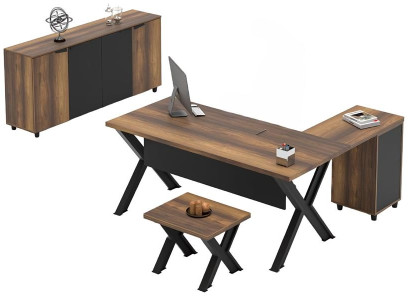 Armario de oficina aparador cómoda habitación de trabajo marrón negro