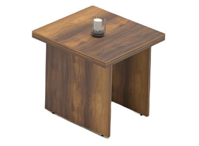 Mesa cuadrada de madera, mesa lateral mate, estudio, marrón
