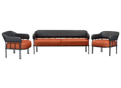 Juego de muebles para sala de estar de 3 piezas con sillón de cuero moderno nuevo