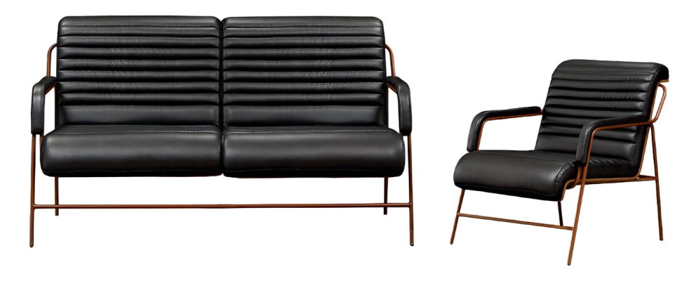 Sofá de 3 plazas con sillón acolchado lujo estética elegancia 2 piezas excelencia