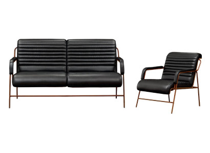 Sofá de 3 plazas con sillón acolchado lujo estética elegancia 2 piezas excelencia