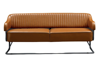 Sofá de 3 plazas JV Muebles diseño moderno en piel y madera
