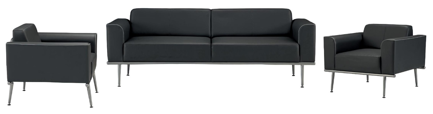 Sofá 3+1+1 de piel Set de sofás sillón 3 piezas