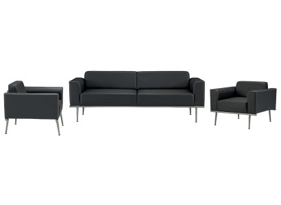 Sofá 3+1+1 de piel Set de sofás sillón 3 piezas