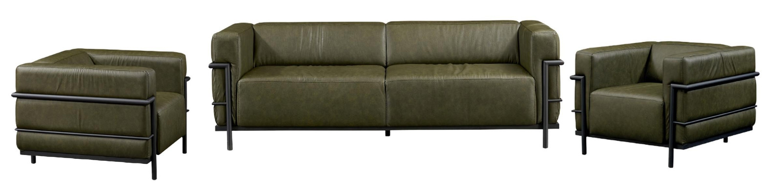 Juego de sofás para sala de estar 3+1+1 plazas de piel, sillón, set tapizado de 3 piezas nuevo