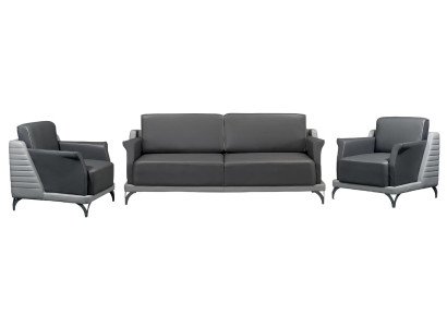 Juego de sofás de 3 piezas 3+1+1 sillón de piel sofá acolchado salón