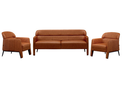 Juego de muebles de lujo de 3 piezas sillón sofá sillón sofá salón madera nueva