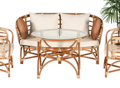 Conjunto de muebles de jardín sofá de 2 plazas mesa sillón veranda grupos de asientos moderno