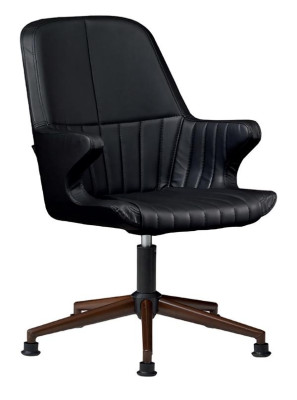 Sillón de oficina giratorio tapizado en piel para computadora y conferencias