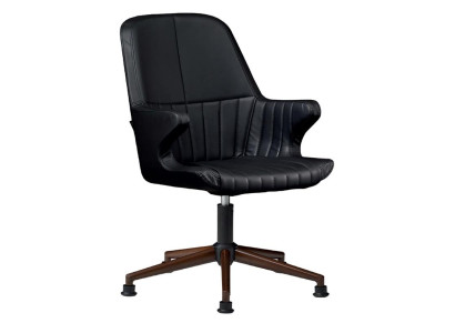 Sillón de oficina giratorio tapizado en piel para computadora y conferencias