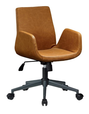 Sillón de oficina giratorio tapizado en piel