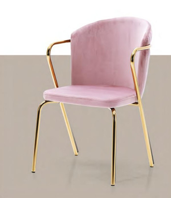 Silla de comedor sillón silla de salón rosa oro acero inoxidable