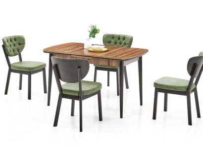 Conjunto de mesa de comedor compacto mesa de comedor 4 sillas grupo de sillas comedor 5 piezas.