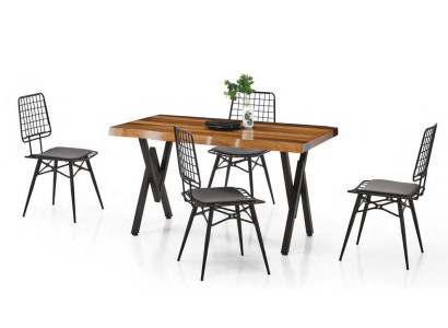 Silla de jardín Silla de terraza Silla de comedor Silla de metal con cojín Negra