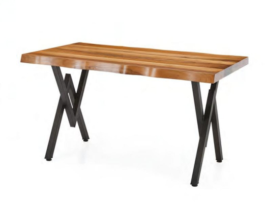 Muebles de comedor muebles de terraza sillas de metal mesa con borde natural naranja