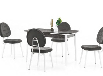 Conjunto de comedor compacto con mesa y 4 sillas