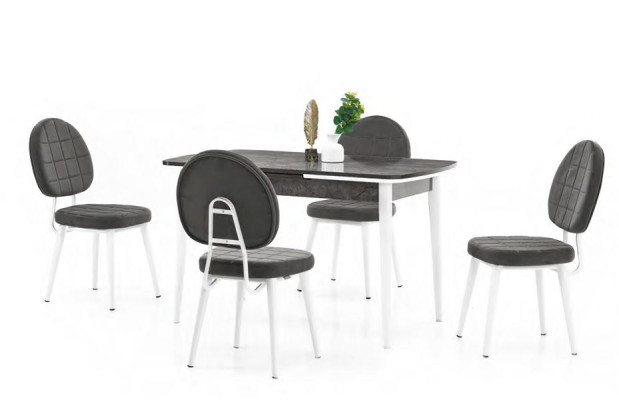 Silla de comedor, sillón, silla de salón negra blanca de madera