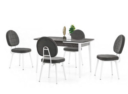 Silla de comedor, sillón, silla de salón negra blanca de madera