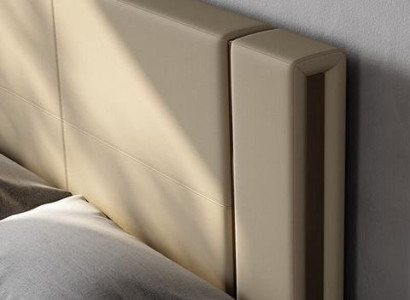 Cama tapizada lujosa moderna en beige