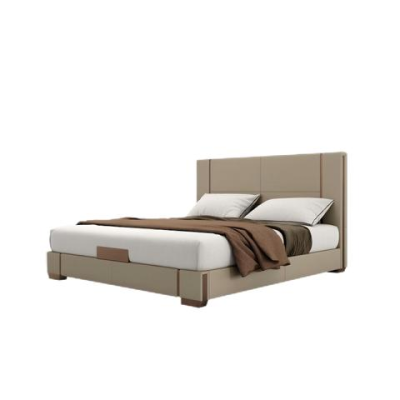Cama tapizada lujosa moderna en beige