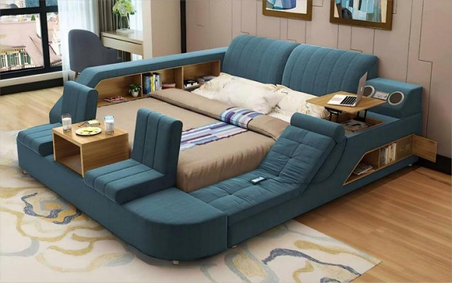 Cama multifuncional moderna con diseño cómodo