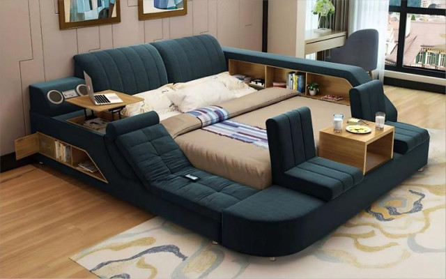 Cama multifuncional moderna con diseño cómodo