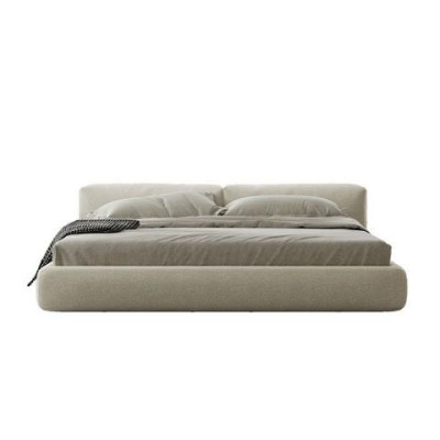 Cama tapizada elegante gris con diseño moderno cama de lujo