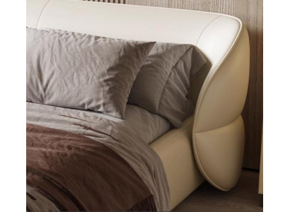 Moderno sofá tapizado con función de cama en elegante tela gris