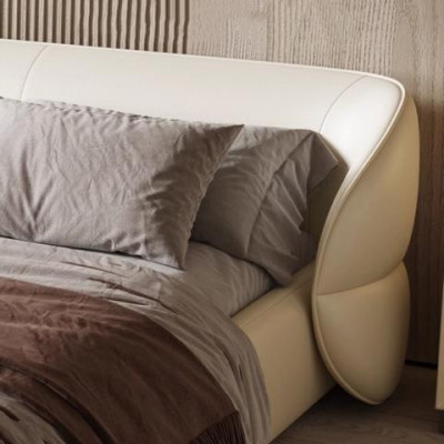 Moderno sofá tapizado con función de cama en elegante tela gris