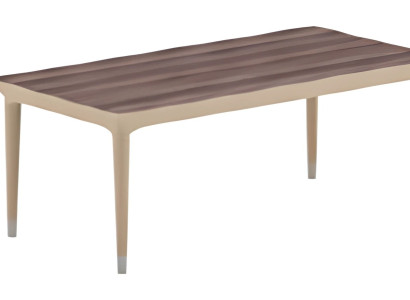 Moderno sofá mesa beige con efecto madera, patas elegantes para la sala Moderno sofá mesa beige con efecto madera, patas elegantes para la sala
