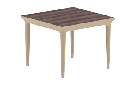 Moderno sofá mesa beige y marrón con efecto madera y patas elegantes Moderno sofá mesa beige y marrón con efecto madera y patas elegantes