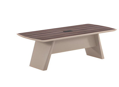 Escritorio beige con estructura de madera y diseño moderno para oficina y oficina en casa