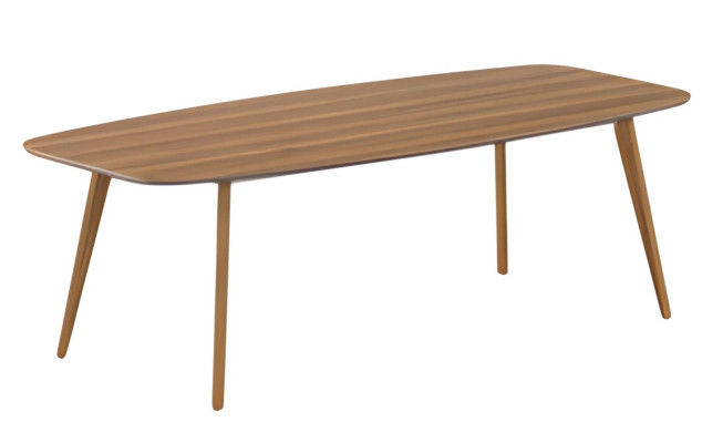 Mesa de café moderna de madera con espacio de almacenamiento y patas de madera elegantes
