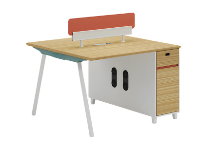 Mesa moderna de madera con espacio de almacenamiento para oficina