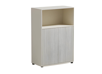 Armario de oficina beige con espacio de almacenamiento y puertas correderas modernas para la oficina y el hogar