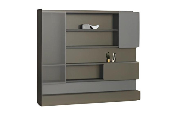 Moderna lámpara de oficina negra con LED y espacio de almacenamiento