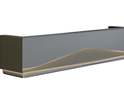 Moderno mostrador de recepción gris negro con iluminación LED en diseño minimalista de lujo