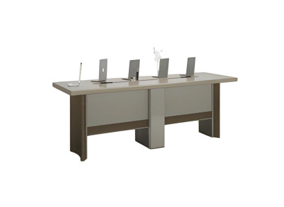Mesa de conferencias moderna en gris claro