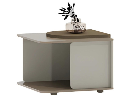 Moderno sofá mesa beige y marrón con tablero para la sala