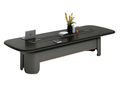 Mesa de conferencia moderna Diseño elegante Tablero negro Gran área de trabajo