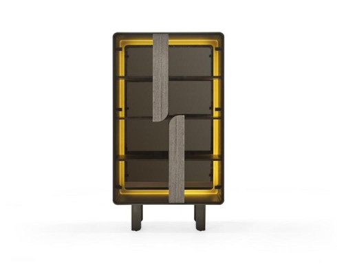 Elegante vitrina moderna en madera beige