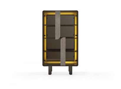 Elegante vitrina moderna en madera beige