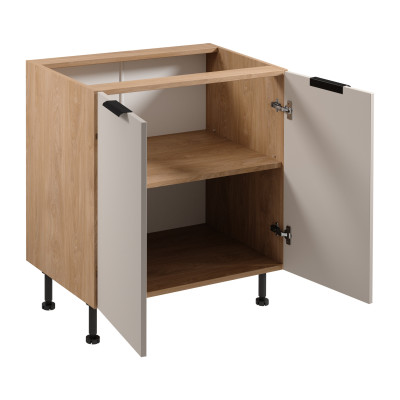 Mesa de cocina móvil debajo de la superficie de trabajo con dos puertas