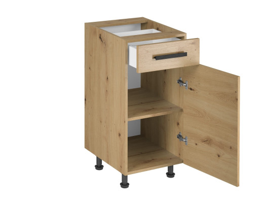 Mueble de cocina móvil debajo del fregadero con estantes y cajón