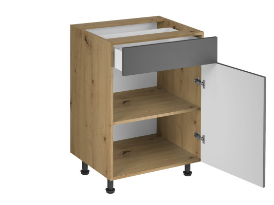 Mesa de cocina móvil con cajón y 2 estantes