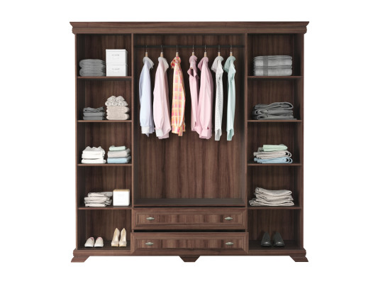 Armario de tela con cajones y barra para ropa