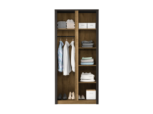 Armario textil con barra para ropa
