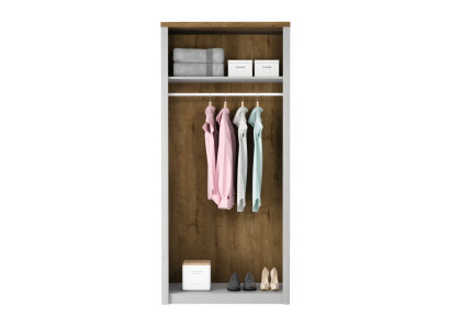 Armario de dormitorio con barra para ropa, multifuncional, verde