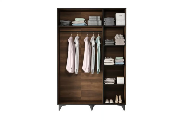 Armario textil con barra para ropa para dormitorio